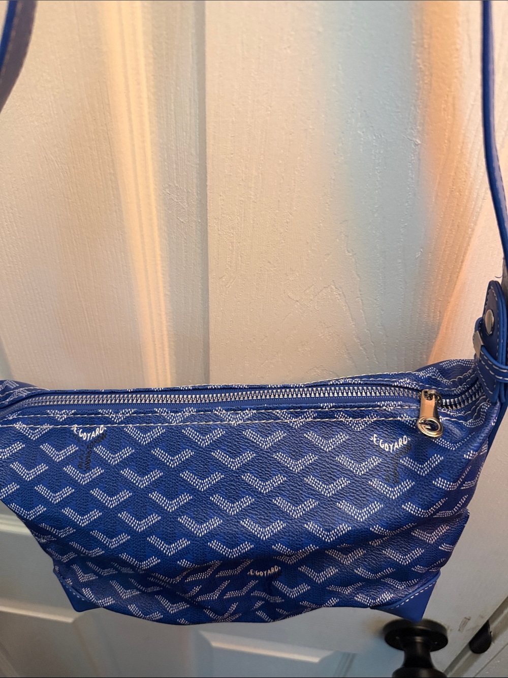 Blue Geometric Shoulder Bag